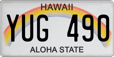 HI license plate YUG490