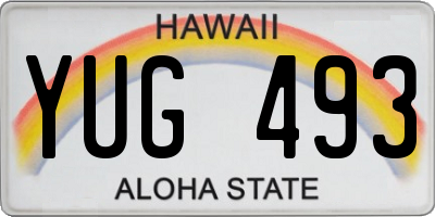 HI license plate YUG493