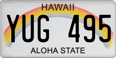 HI license plate YUG495