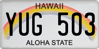 HI license plate YUG503
