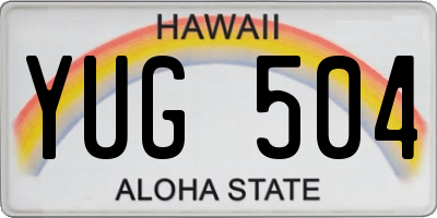 HI license plate YUG504