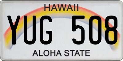 HI license plate YUG508