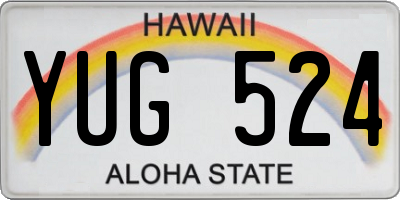 HI license plate YUG524