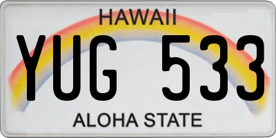 HI license plate YUG533