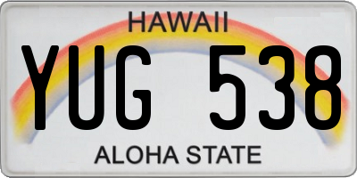 HI license plate YUG538
