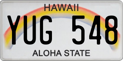 HI license plate YUG548