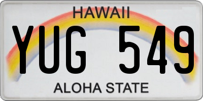 HI license plate YUG549