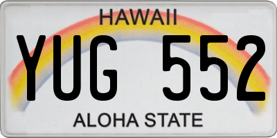 HI license plate YUG552