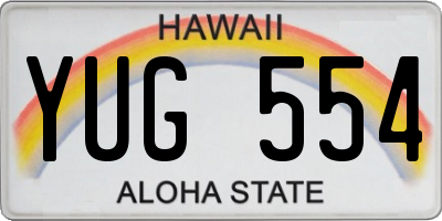 HI license plate YUG554