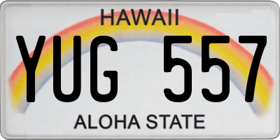 HI license plate YUG557