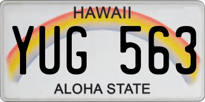 HI license plate YUG563