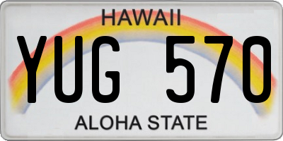 HI license plate YUG570