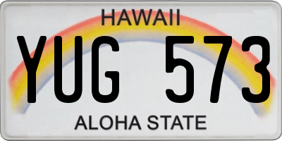HI license plate YUG573