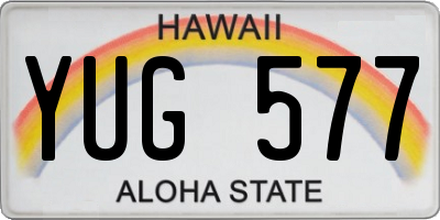 HI license plate YUG577