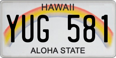 HI license plate YUG581