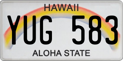 HI license plate YUG583