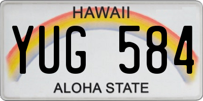 HI license plate YUG584