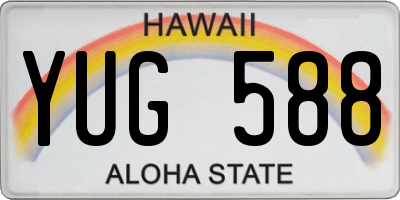 HI license plate YUG588