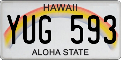 HI license plate YUG593