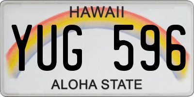 HI license plate YUG596