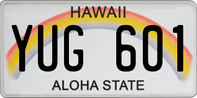 HI license plate YUG601