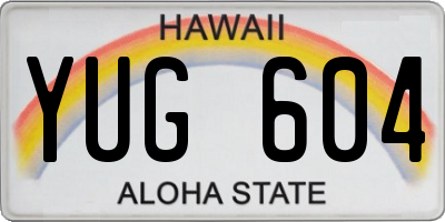 HI license plate YUG604