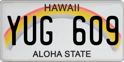 HI license plate YUG609