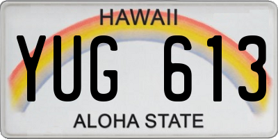 HI license plate YUG613