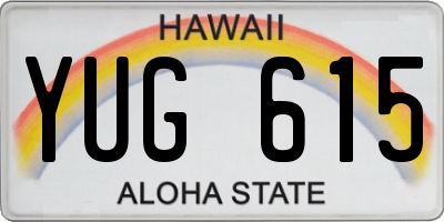 HI license plate YUG615