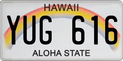 HI license plate YUG616