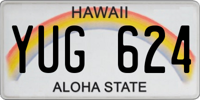 HI license plate YUG624