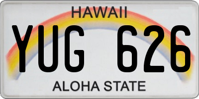 HI license plate YUG626