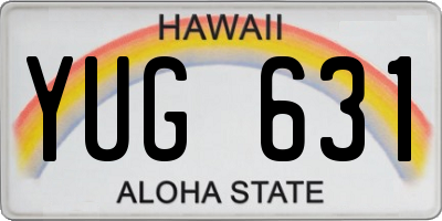 HI license plate YUG631