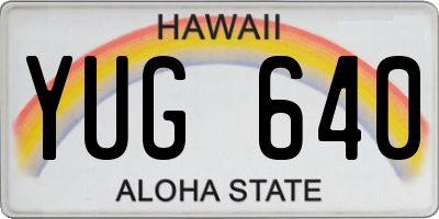 HI license plate YUG640