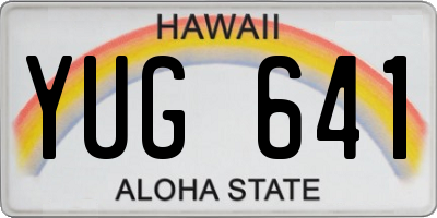 HI license plate YUG641