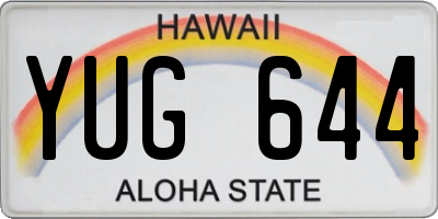 HI license plate YUG644