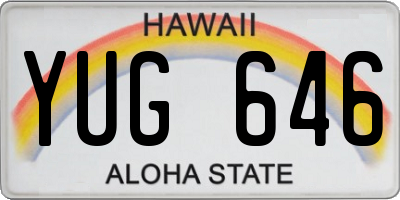HI license plate YUG646