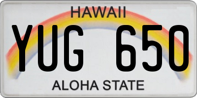 HI license plate YUG650