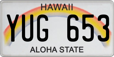 HI license plate YUG653