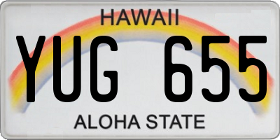 HI license plate YUG655