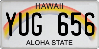 HI license plate YUG656
