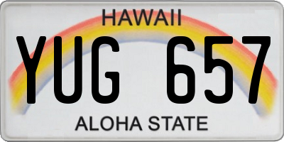 HI license plate YUG657