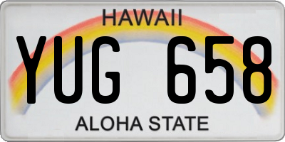 HI license plate YUG658