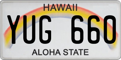 HI license plate YUG660