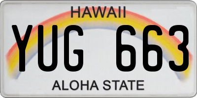 HI license plate YUG663