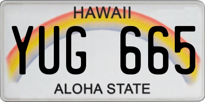 HI license plate YUG665