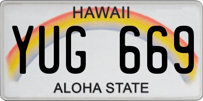 HI license plate YUG669