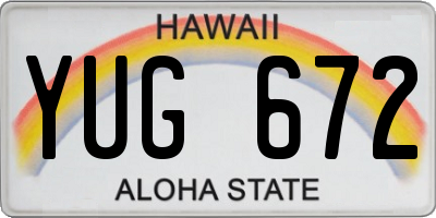 HI license plate YUG672