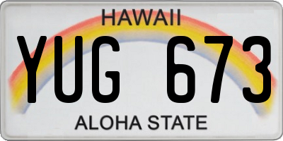 HI license plate YUG673