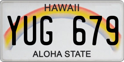 HI license plate YUG679